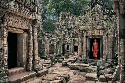 The Ancient Temple Daily life scene at the Preah Khan temple at Angkor Wat © Roberto Pazzi