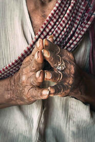 Praying Hands Details of the hands of an elderly man Buy Print