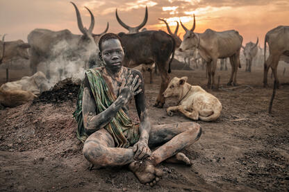 Ash and Dust Portrait of a young Mundari boy Buy Print