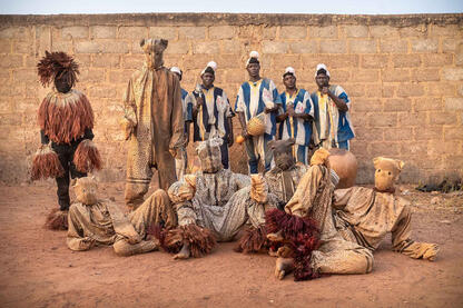 Boloye Dancers Senoufo people and performers for the Boloye, a ritual dance known as the panther dance © Roberto Pazzi