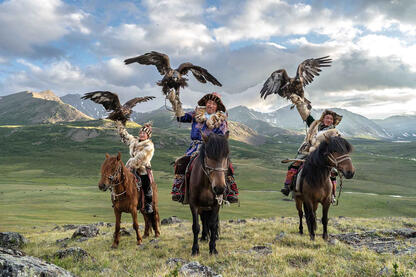 The Lords of the Eagles Group of Kazakh eagle hunters © Roberto Pazzi