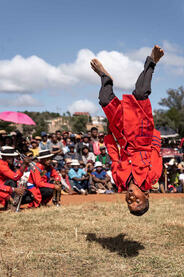 Hira Gasy Performer at the Hira Gasy, a traditional Malagasy performance © Roberto Pazzi