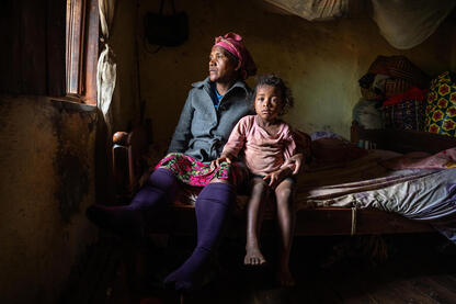 Mother and Daughter An intimate family portrait of a mother and daughter in their humble home © Roberto Pazzi