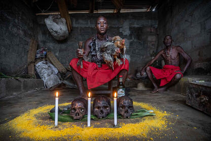 The Vodun Rite Portrait of a priest of the Temple of Thunder during a Vodun rite © Roberto Pazzi