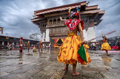 The Mask Dance Festival Dancer of the Tshechu during the performance © Roberto Pazzi
