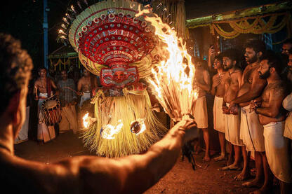 The Theyyam The Hindu shamanic ritualistic dance of Theyyam © Roberto Pazzi