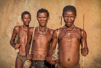 We are San People Group of San tribesmen © Roberto Pazzi
