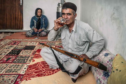 Bakhtiari Tribesman Portrait of a Bakhtiari tribesman with his wife © Roberto Pazzi