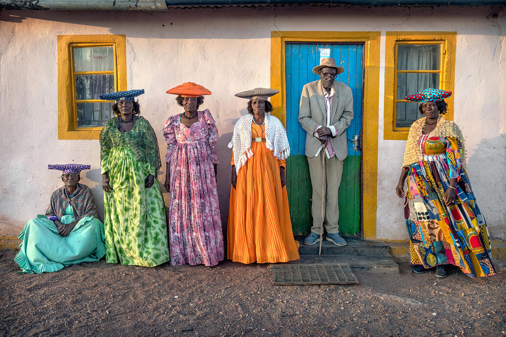 Herero People An important part of Herero people’s cultural identity (Namibia) remains their distinctive attire and headdress, inspired by their strong connection to cattle. © Roberto Pazzi